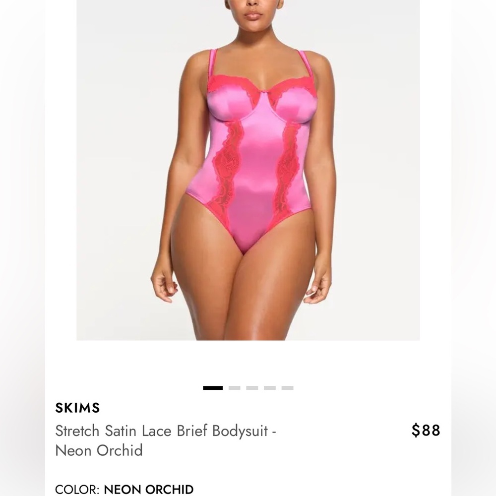 NWT - SKIMS X LANA DEL REY - STRETCH SATIN UNLINED BALCONETTE BRIEF BODYSUIT
